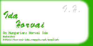 ida horvai business card